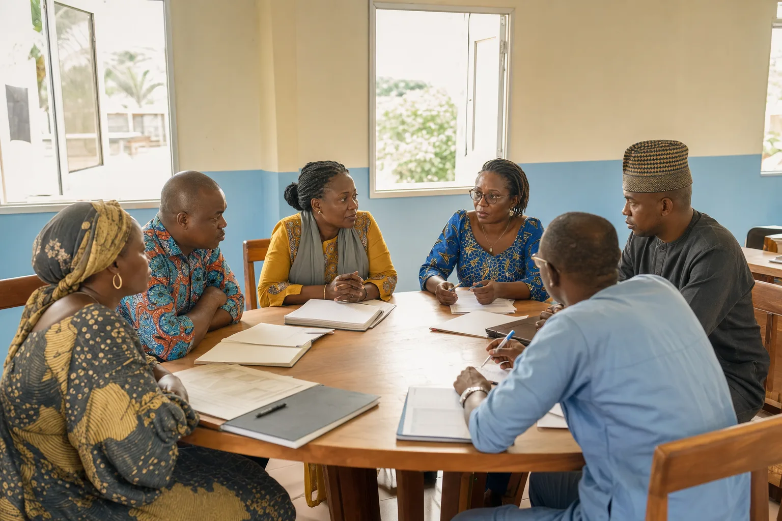 Réunion de dialogue social au Bénin, image d'illustration